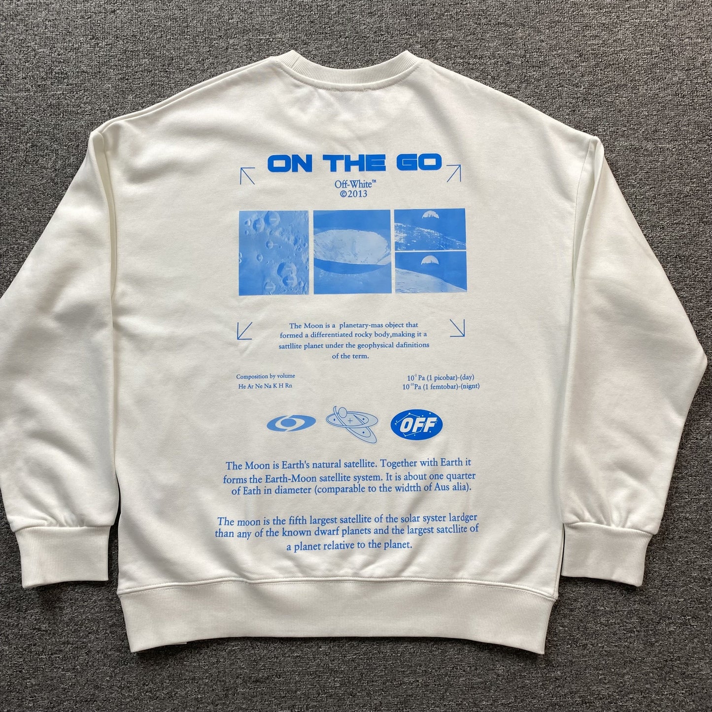 OFF WHITE MOON PRINT CREWNECK WHITE