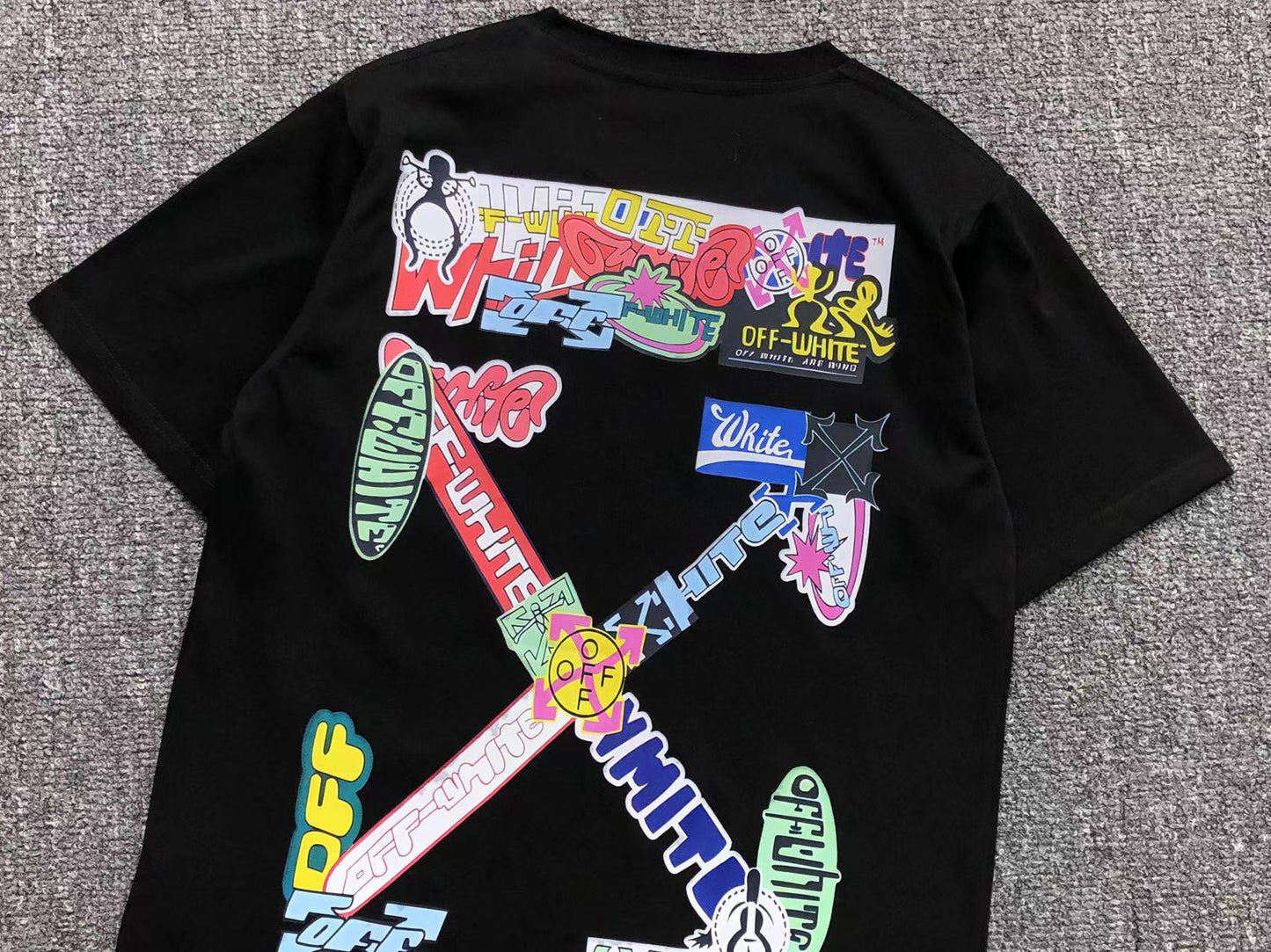 Off White Multi Logo Arrow Tee Black