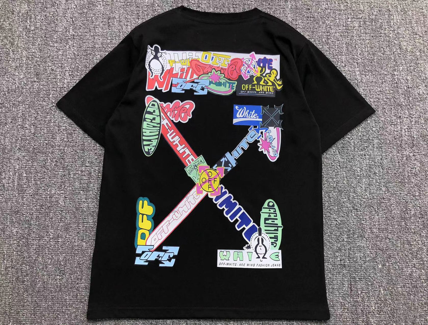 Off White Multi Logo Arrow Tee Black