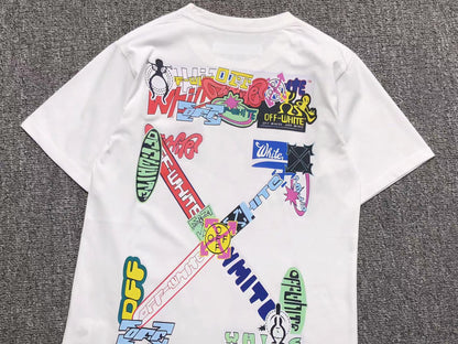 Off White Multi Logo Arrow Tee White