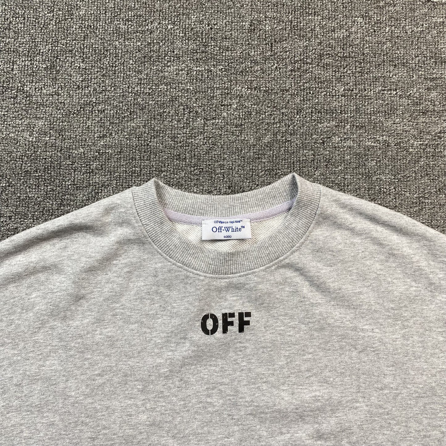 OFF WHITE OFF STAMP CREWNECK GREY