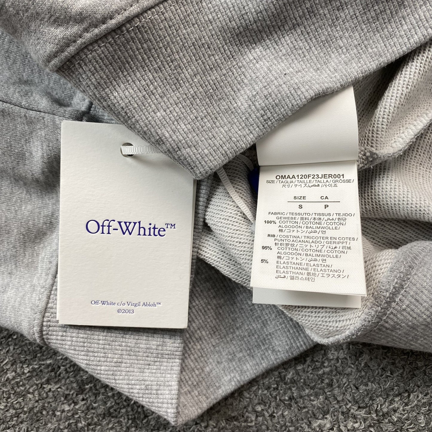 OFF WHITE OFF STAMP CREWNECK GREY