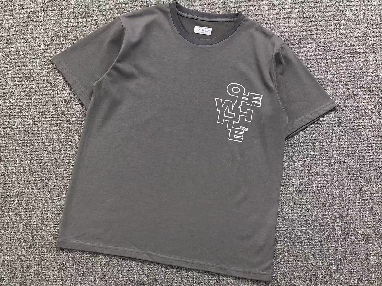 Off White Outline Arrow Tee Grey