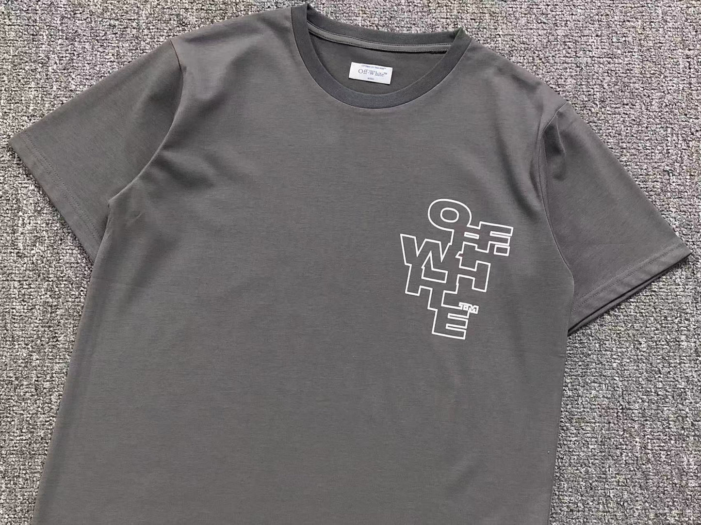 Off White Outline Arrow Tee Grey