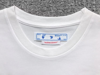 Off White Paint Script Over Tee White