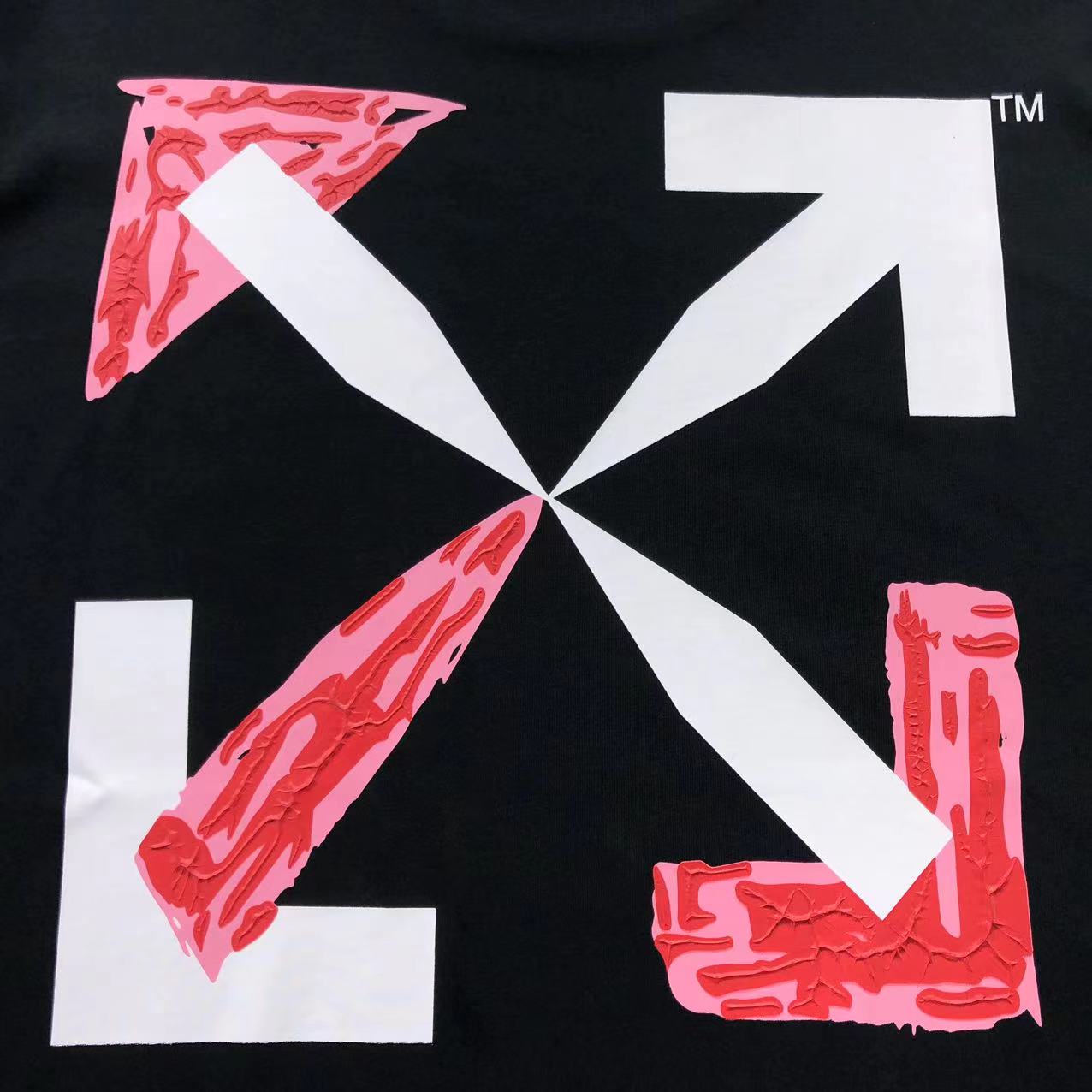 Off White Pink Spray Tee Black