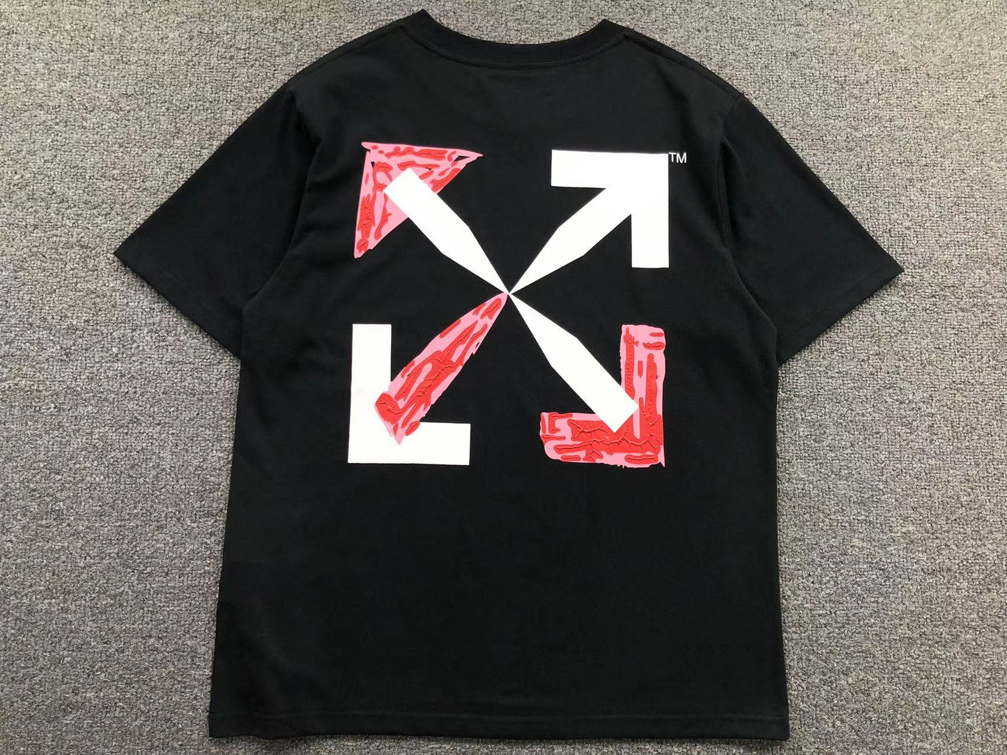 Off White Pink Spray Tee Black