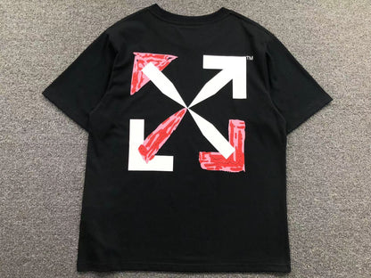 Off White Pink Spray Tee Black