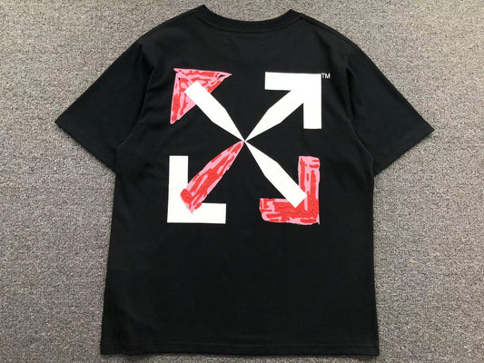 Off White Pink Spray Tee Black