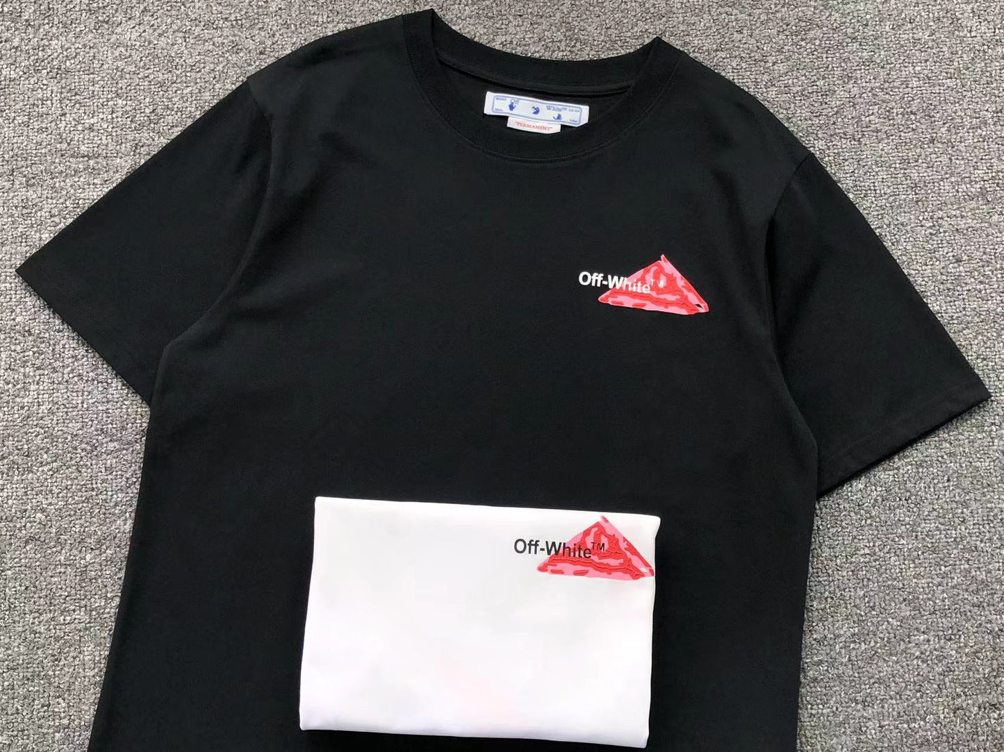 Off White Pink Spray Tee White