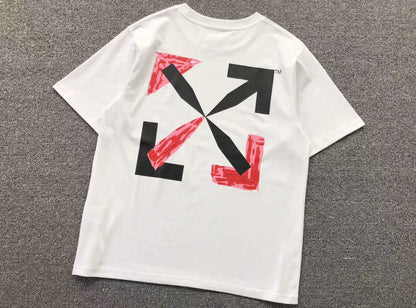 Off White Pink Spray Tee White