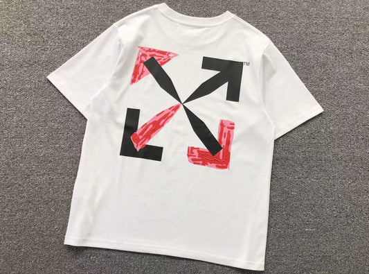 Off White Pink Spray Tee White
