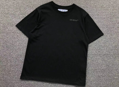 Off White Rubber Diagonal Tee Black