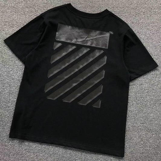 Off White Rubber Diagonal Tee Black