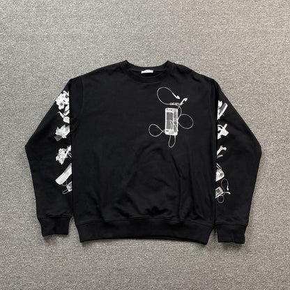 OFF WHITE SCAN ARROW CREWNECK BLACK