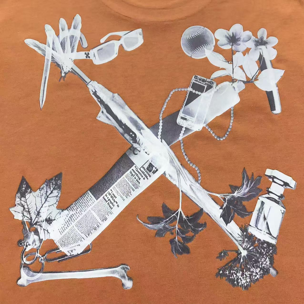 Off White Scan Arrow Tee Brown