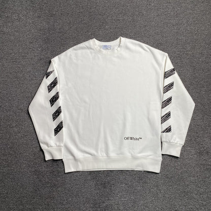 OFF WHITE SCRIBBLE DIAG CREWNECK WHITE