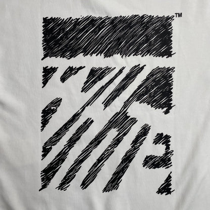 OFF WHITE SCRIBBLE DIAG CREWNECK WHITE