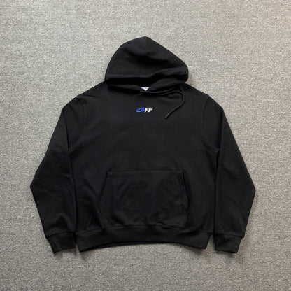 OFF WHITE SLOGAN HOODIE BLACK