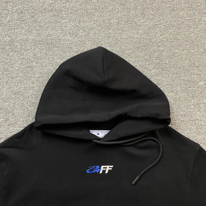 OFF WHITE SLOGAN HOODIE BLACK