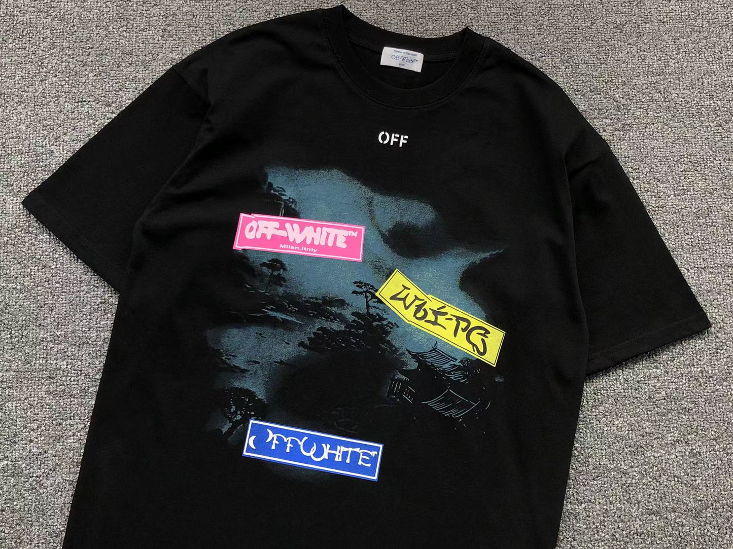 Off White Type Sticker Tee Black