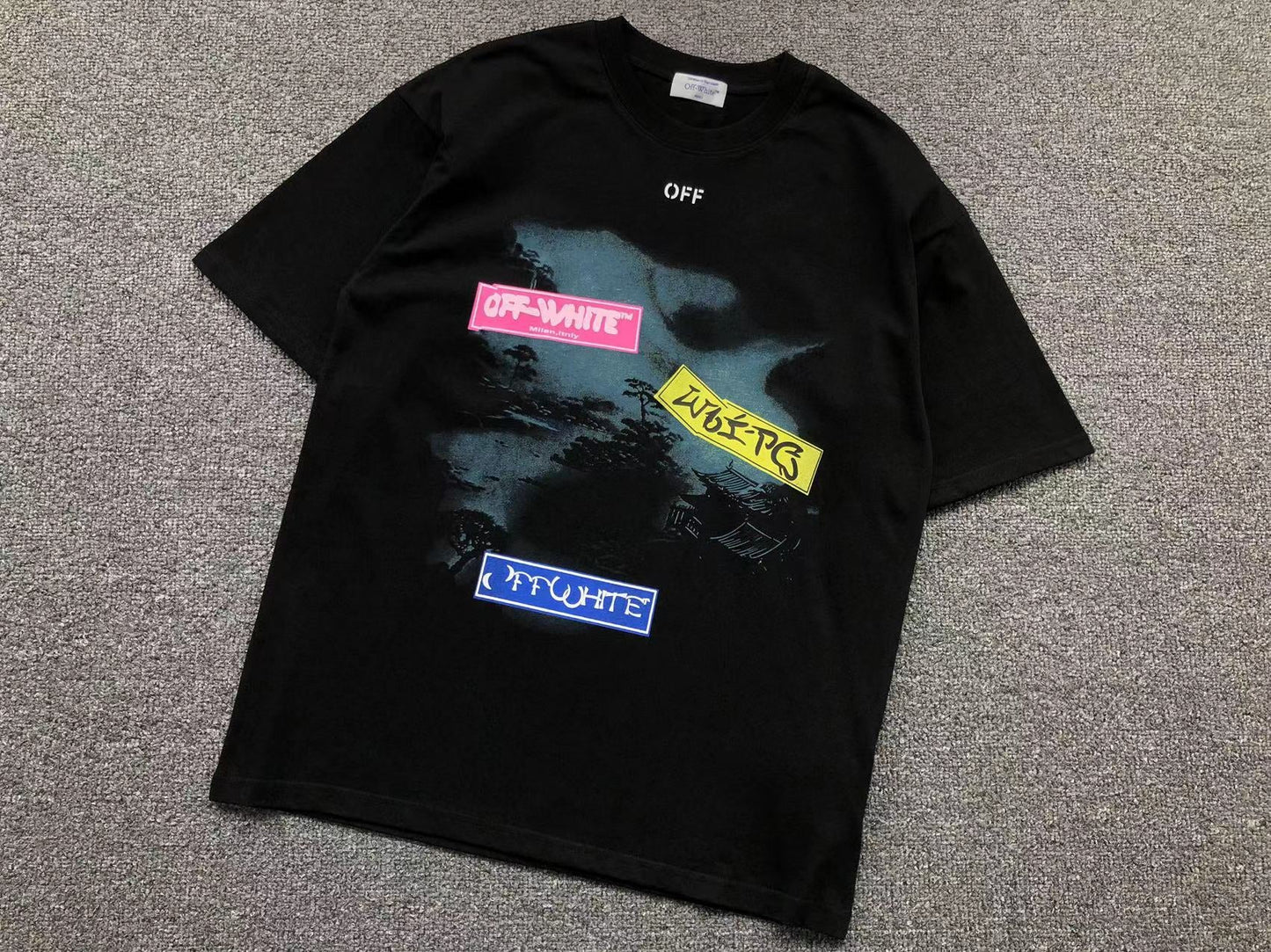 Off White Type Sticker Tee Black