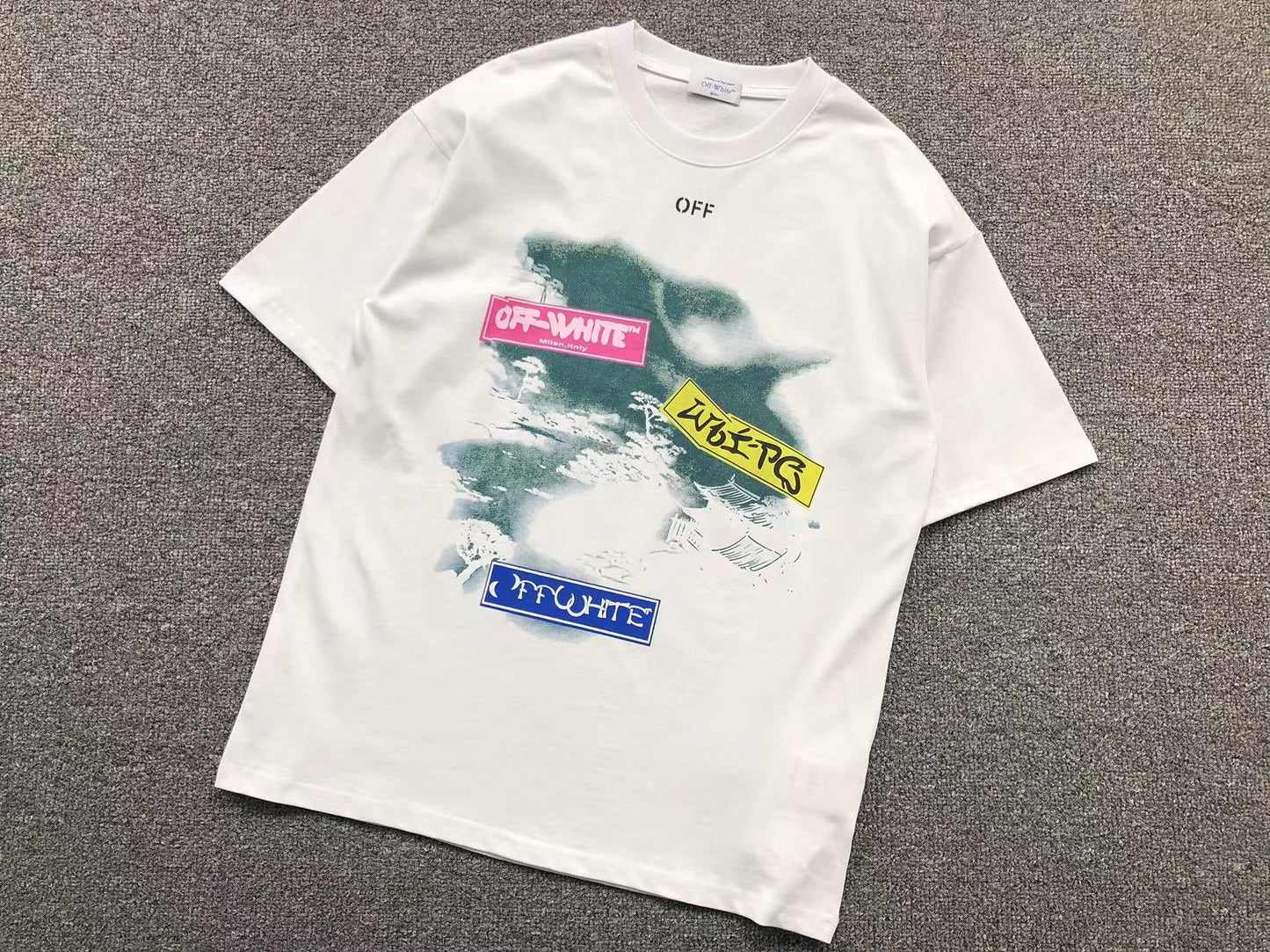 Off White Type Sticker Tee White