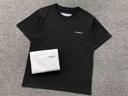 Off White Wave Outline Diag Tee Black