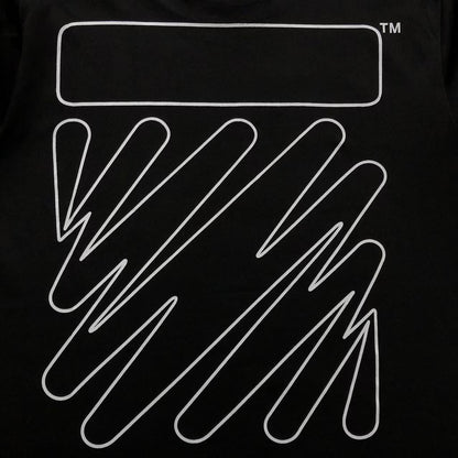 Off White Wave Outline Diag Tee Black