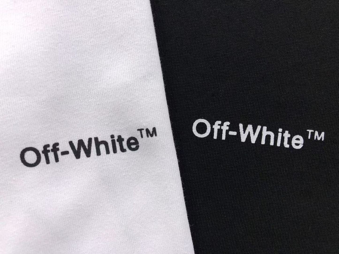Off White Wave Outline Diag Tee Black