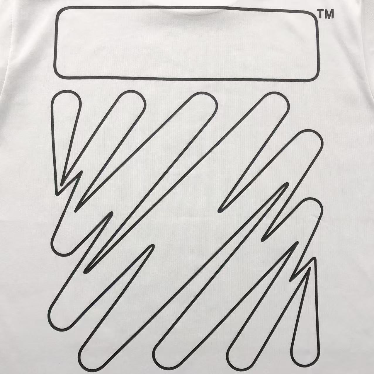 Off White Wave Outline Diag Tee White