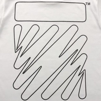 Off White Wave Outline Diag Tee White