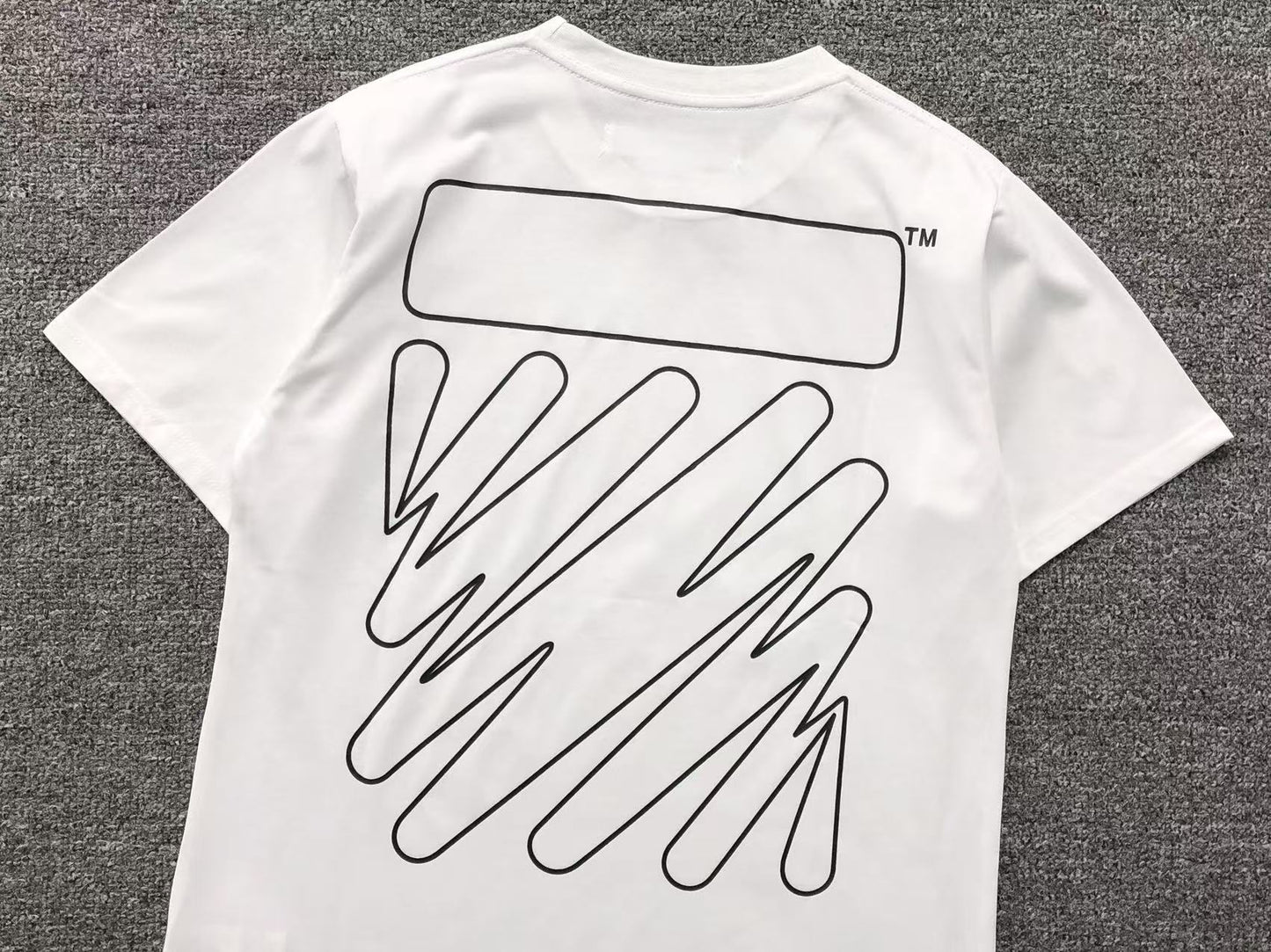 Off White Wave Outline Diag Tee White