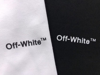 Off White Wave Outline Diag Tee White