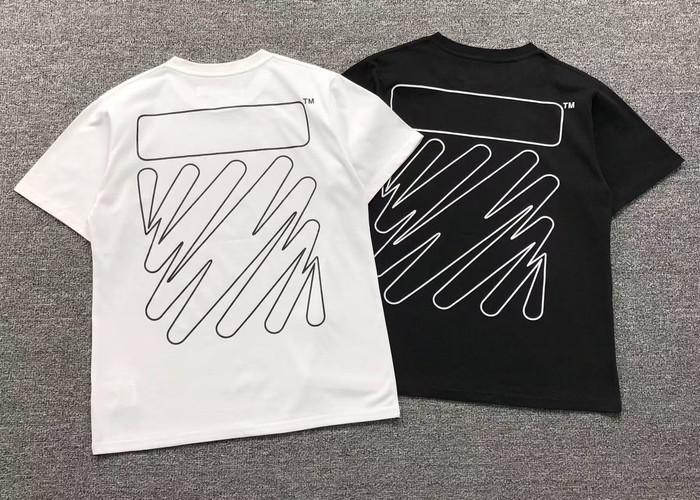 Off White Wave Outline Diag Tee White