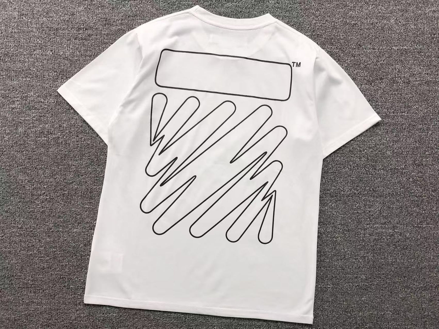Off White Wave Outline Diag Tee White