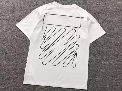 Off White Wave Outline Diag Tee White