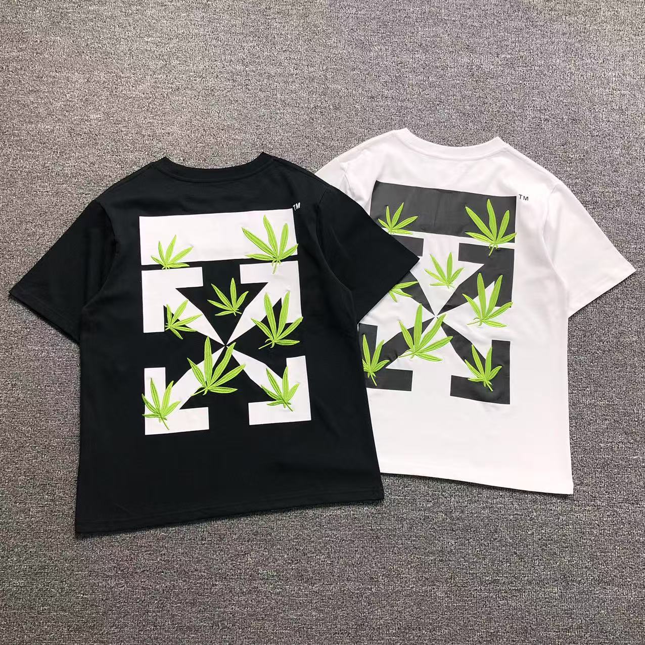 Off White Weed Arrows Tee Black