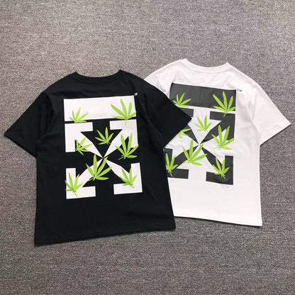 Off White Weed Arrows Tee Black