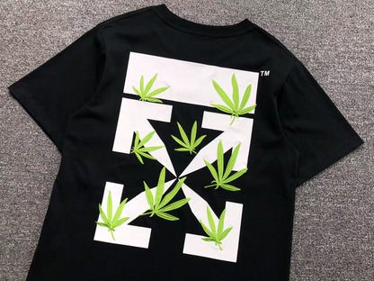 Off White Weed Arrows Tee Black