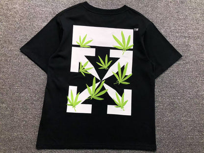 Off White Weed Arrows Tee Black