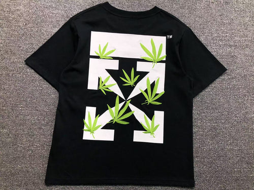 Off White Weed Arrows Tee Black