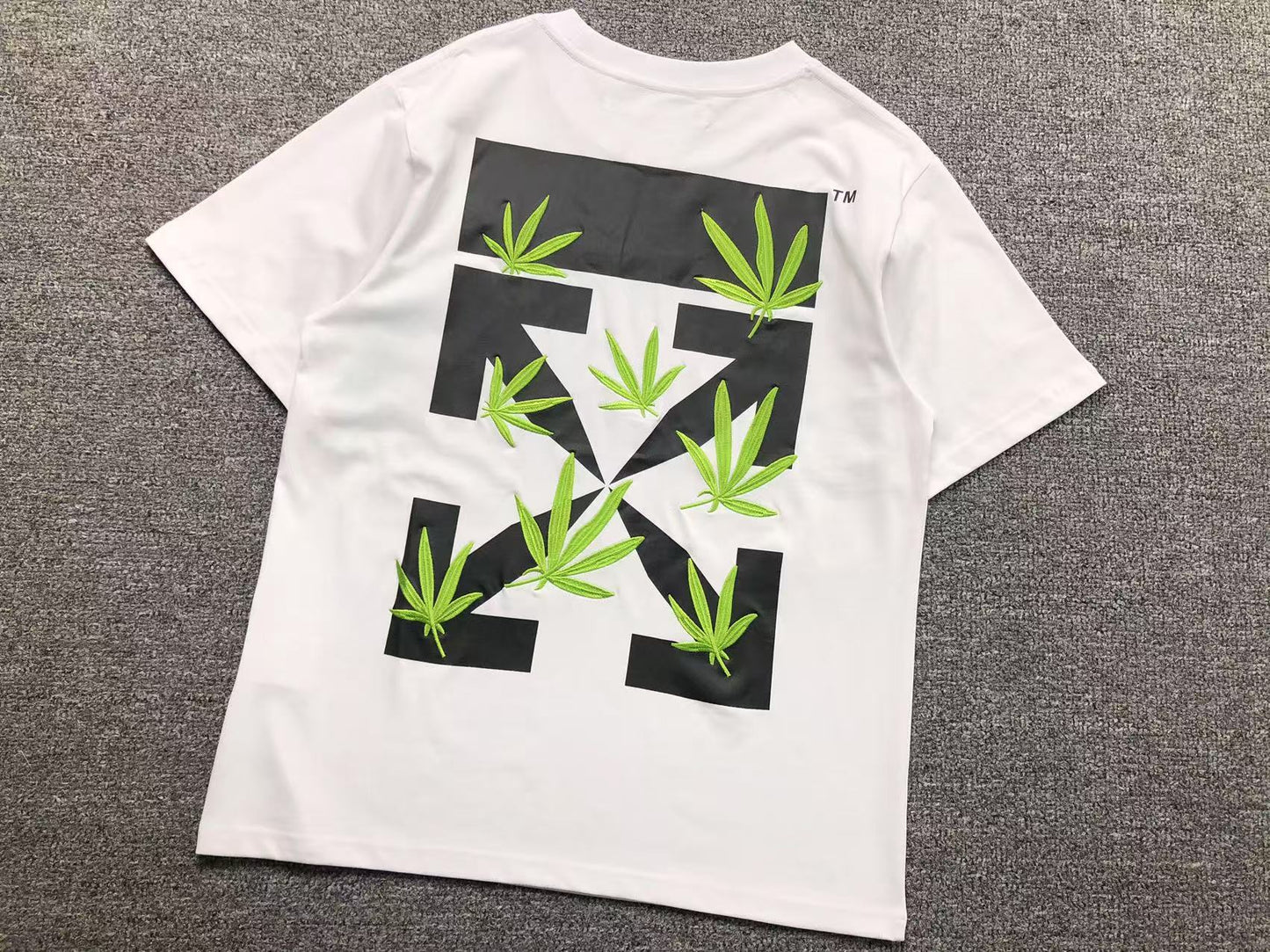 Off White Weed Arrows Tee White