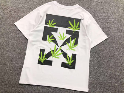 Off White Weed Arrows Tee White