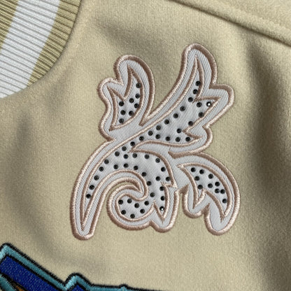 OFF WHITE WO THUNDERBOLT VARSITY JACKET NEUTRALS