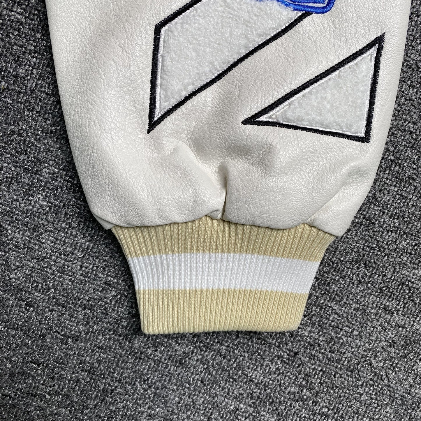 OFF WHITE WO THUNDERBOLT VARSITY JACKET NEUTRALS
