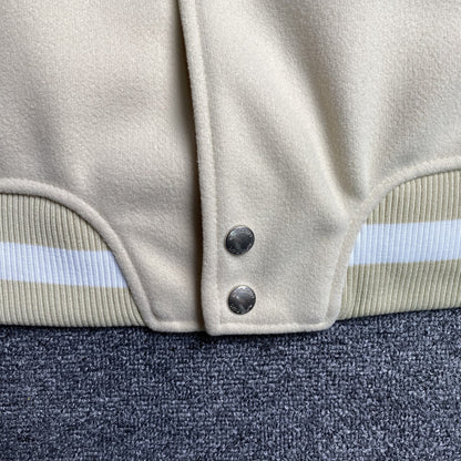 OFF WHITE WO THUNDERBOLT VARSITY JACKET NEUTRALS