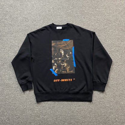 OFF WHITE X BROWNS CARAVAGGIO CREWNECK BLACK