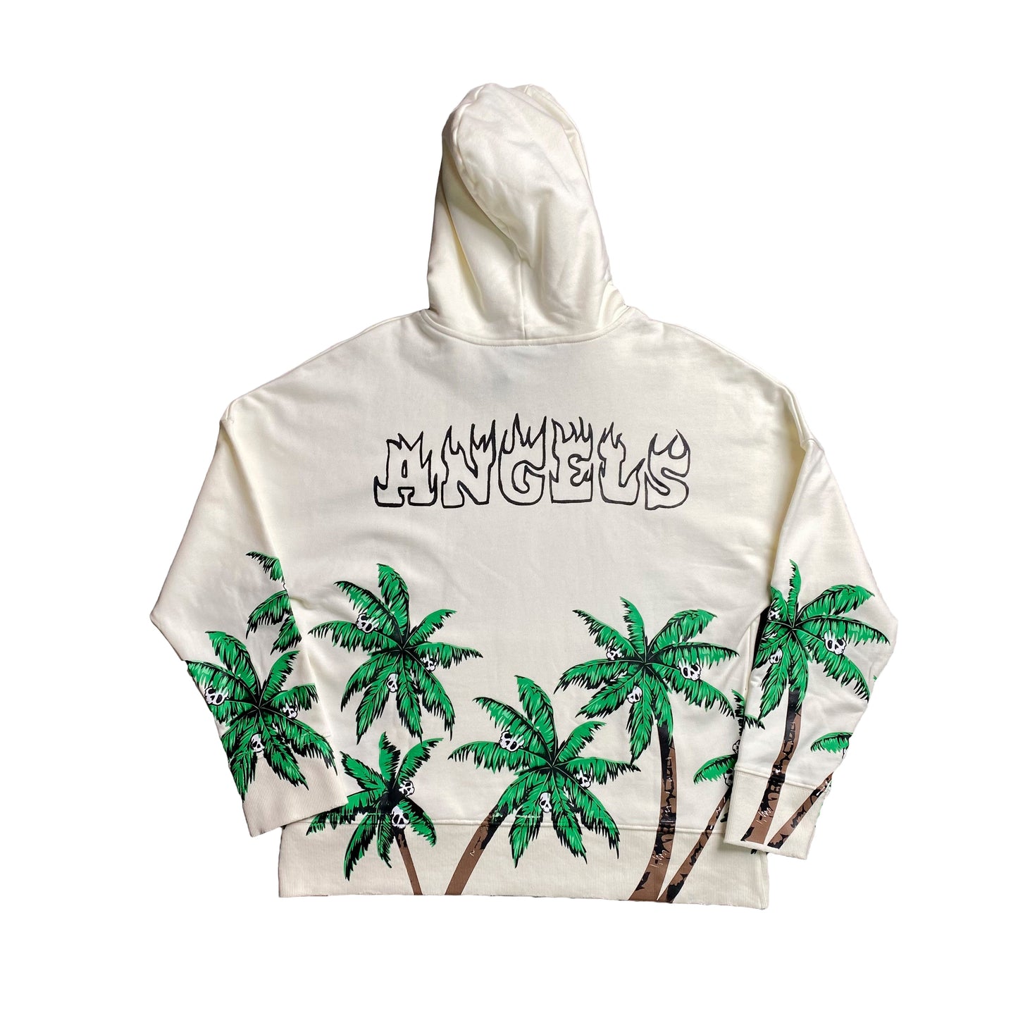 PALM ANGELS PALMS & SKULL HOODIE WHITE