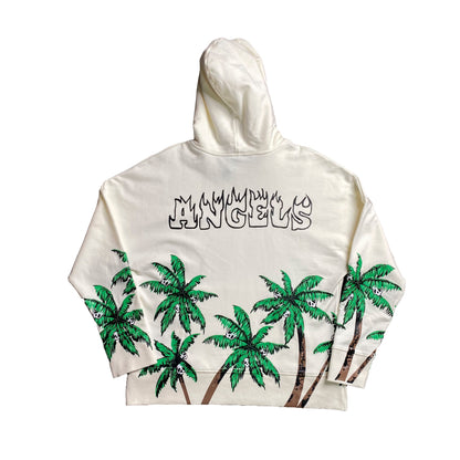 PALM ANGELS PALMS & SKULL HOODIE WHITE